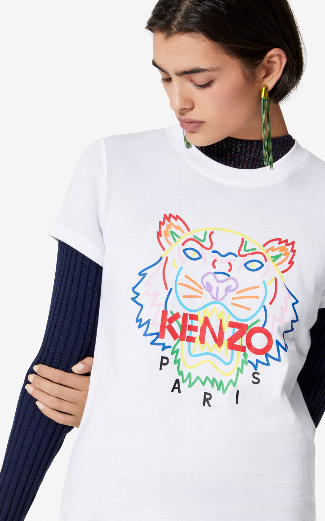 Kenzo Tiger Majice Ženske - Bijele - Hrvatska MPFQOA598